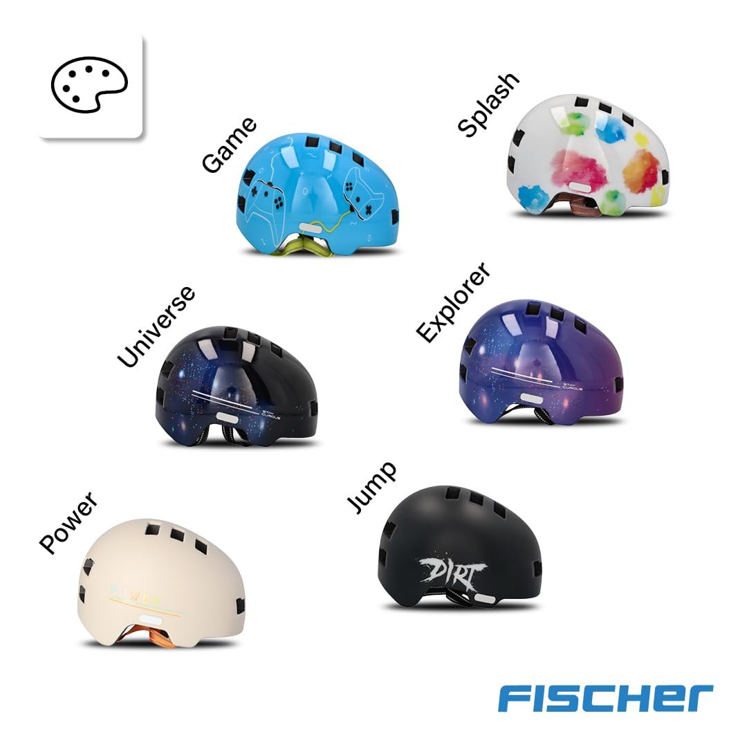 Шлем Велосипедный FISCHER BMX Dirt Bike Plus Universe S/M, 54-58 см, черный, с интегрированным светодиодным задним фонарем, фото №11