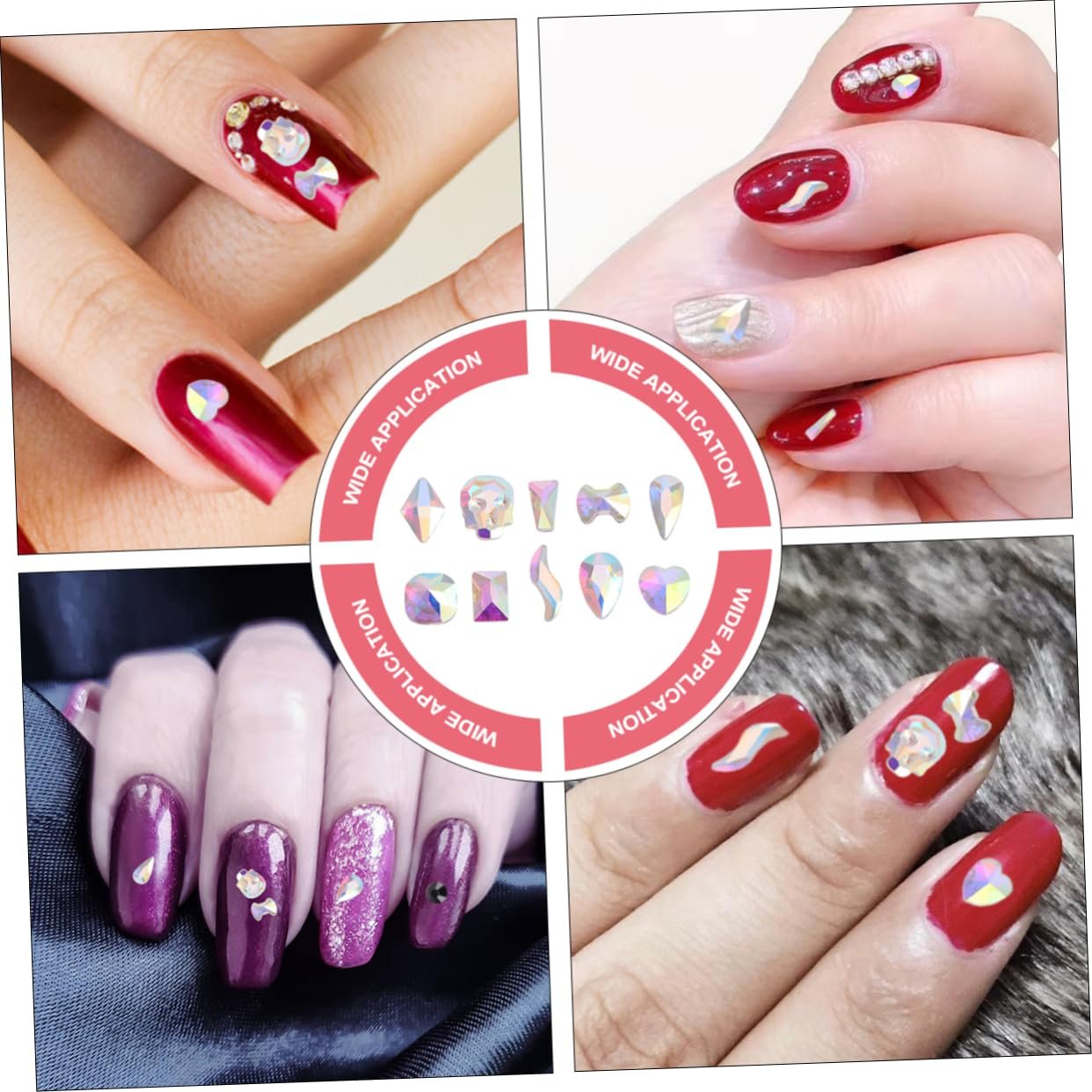 Стрази Плоскі WOONEKY Змішані форми для дизайну нігтів, 100 шт., фото №6 Стрази Плоскі WOONEKY Змішані форми для дизайну нігтів, 100 шт., фото №6