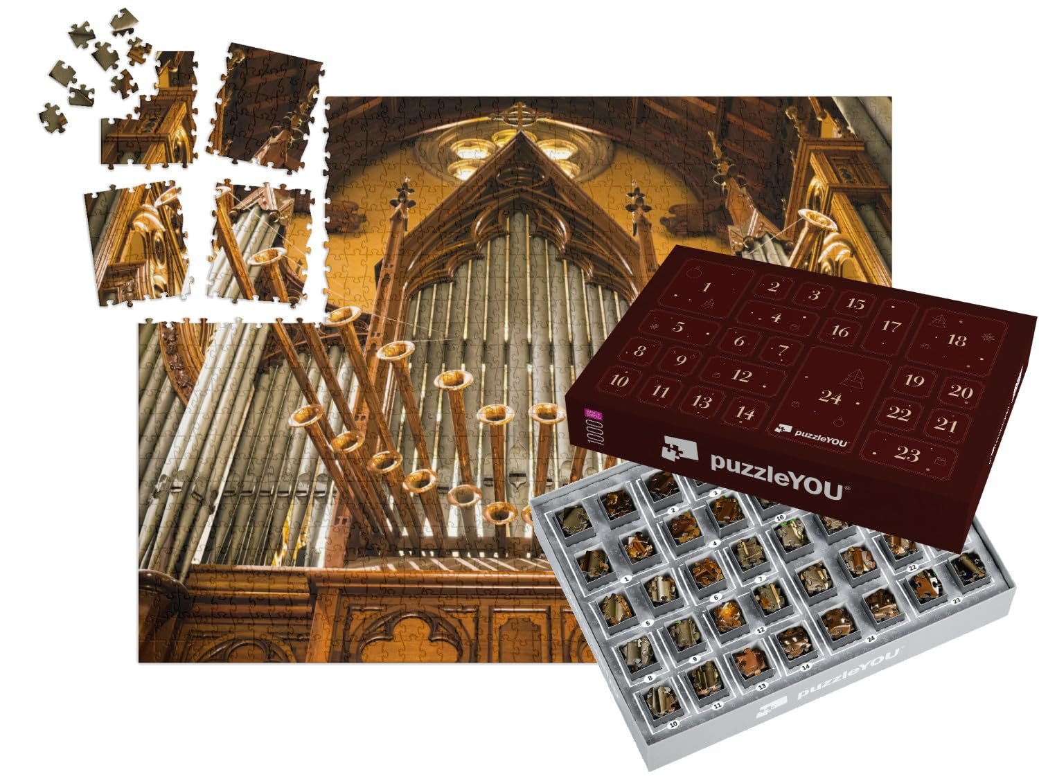 Пазл-адвент-календарь puzzleYOU Music People Орган в церкви 1000 деталей, фото №1