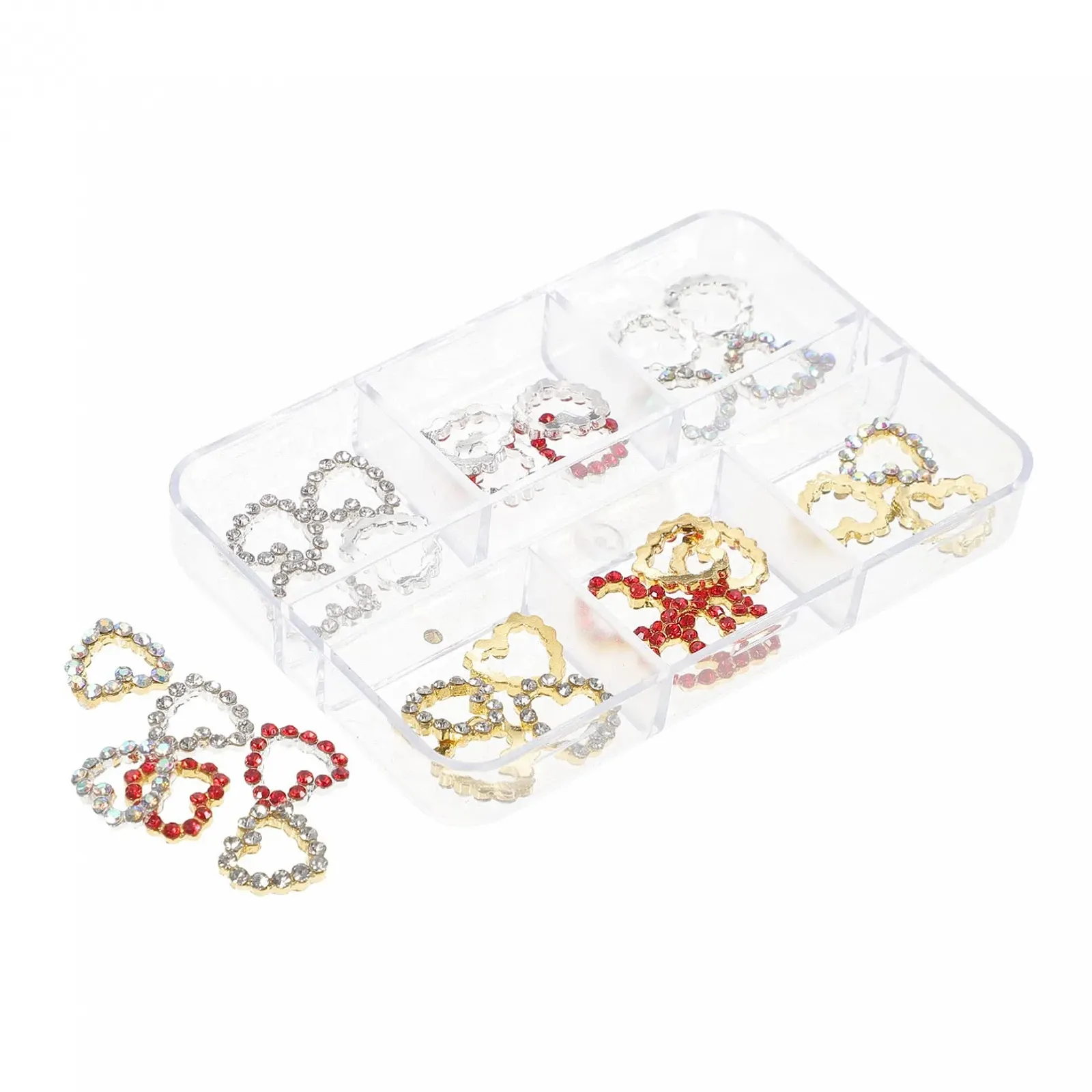 Стразы для ногтей Сердце ABOOFAN 150 шт. Для Дня Святого Валентина, свадьбы и дней рождений Блестящее украшение для ногтей для творческих проектов, фото №6