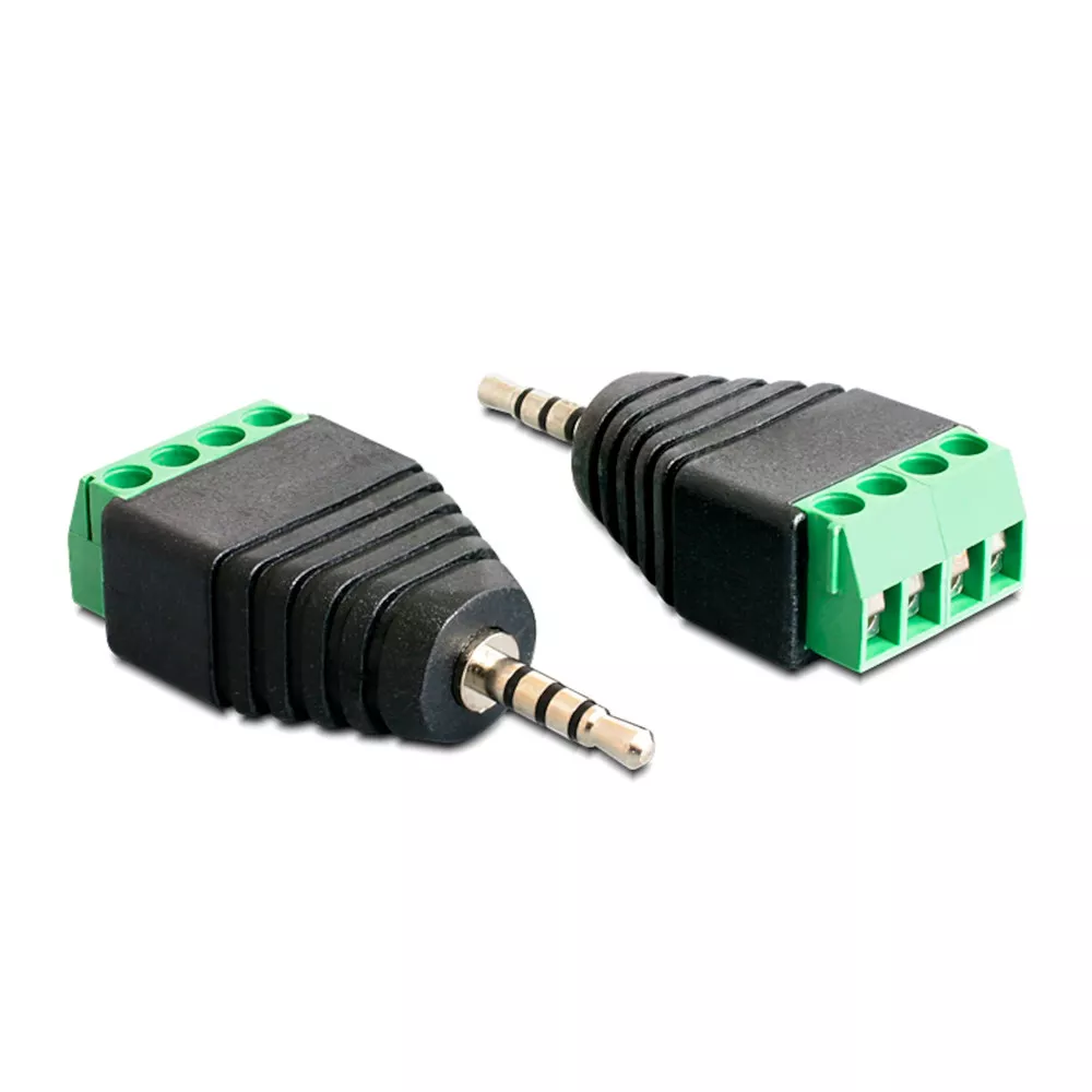Зупинок для підключення електроенергії miniJack 3.5" Стерео 4 контакту з кламами під кабелем Q100, фото №1