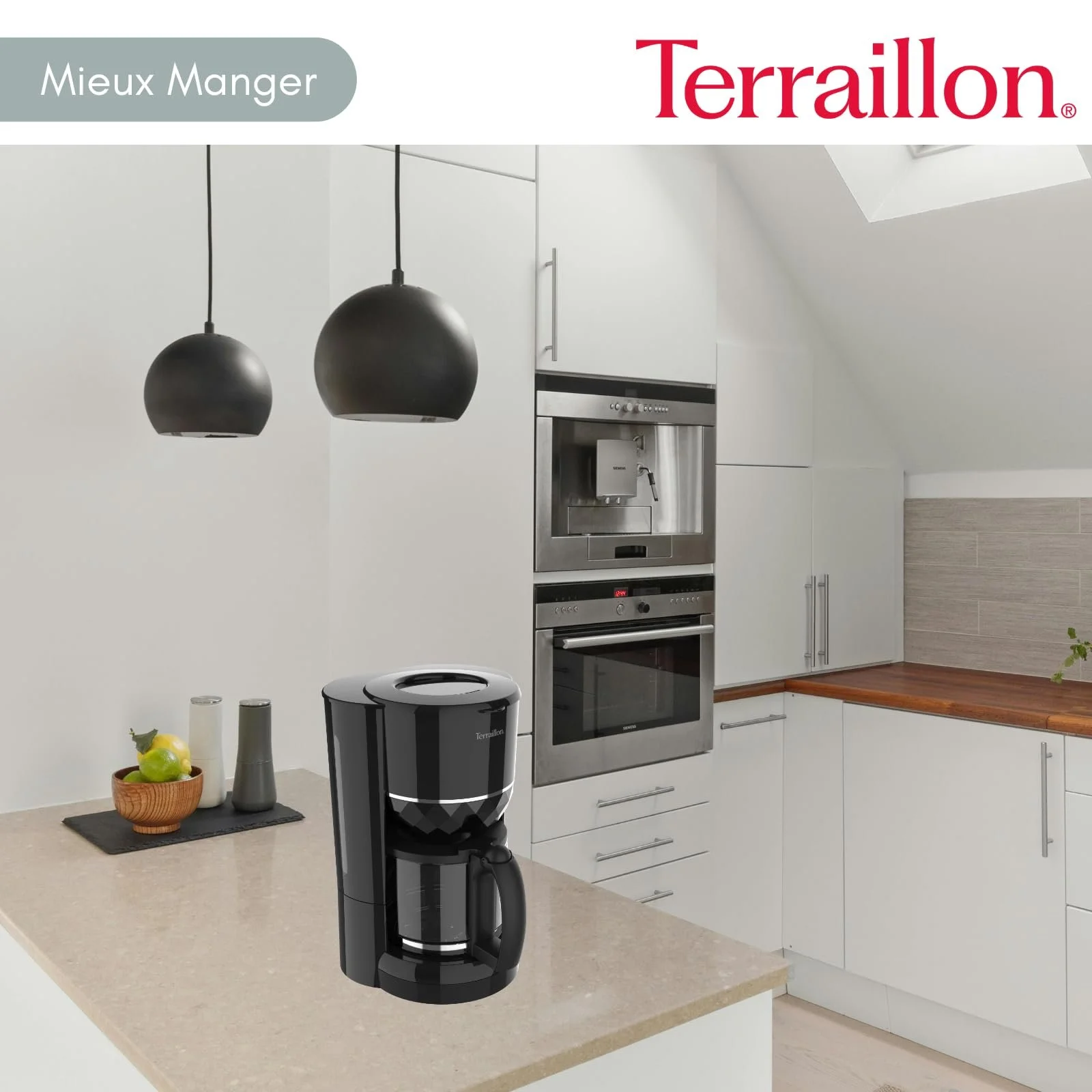 Электрическая капельная кофеварка TERRAILLON BLACK DIAMOND 1,25 л 980 Вт Черная, фото №5