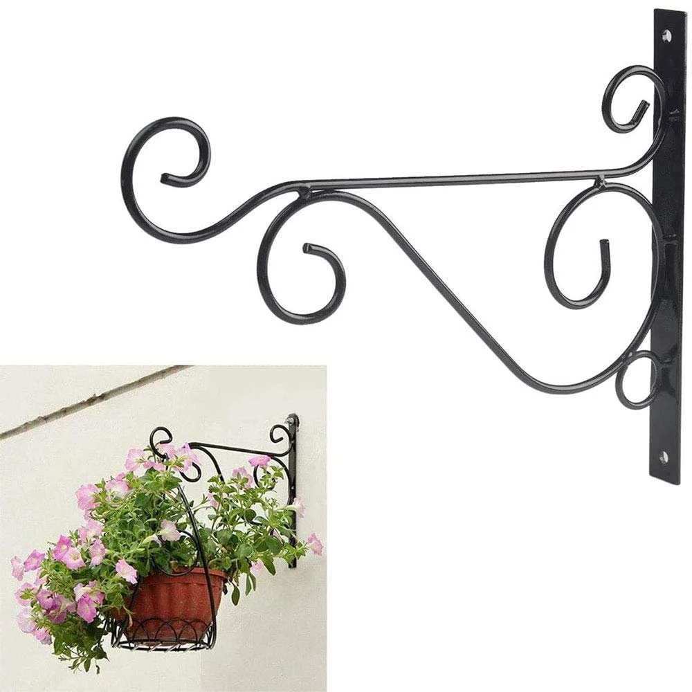 Гачки для підвісних кошиків Металеві з гвинтами 8 x 10 дюймів Чорні Набір із 2 шт., фото №4