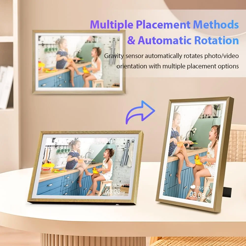 Цифровая фоторамка 32 GB 10.1 Inch WiFi Touchscreen HD 1280 x 800 IPS Desert Gold, фото №7
