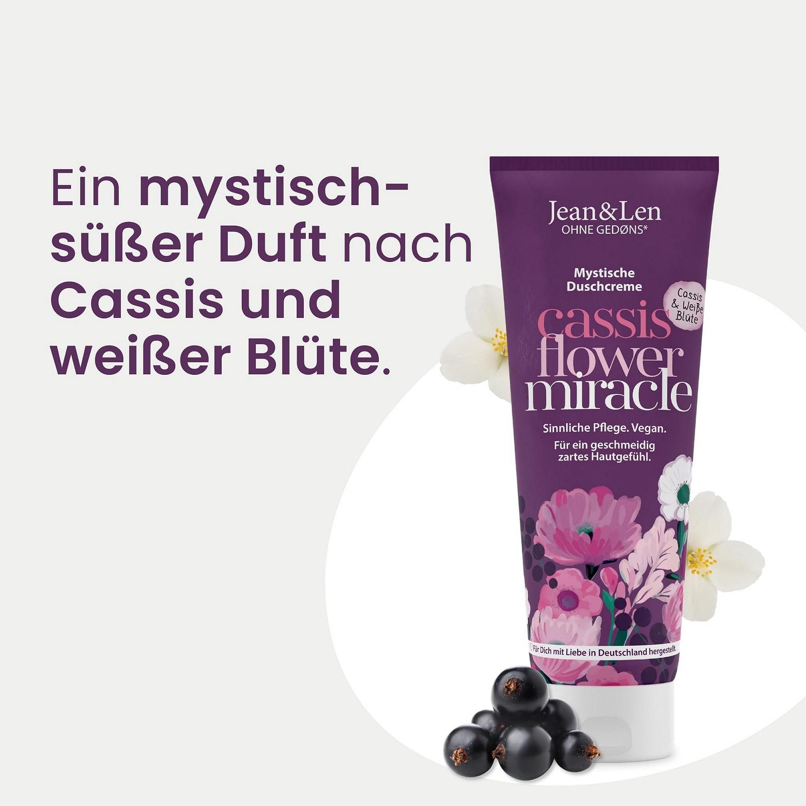 Крем для душа Jean & Len Mystical Cassis & White Blossom для сухой кожи веганский 250 мл, фото №3