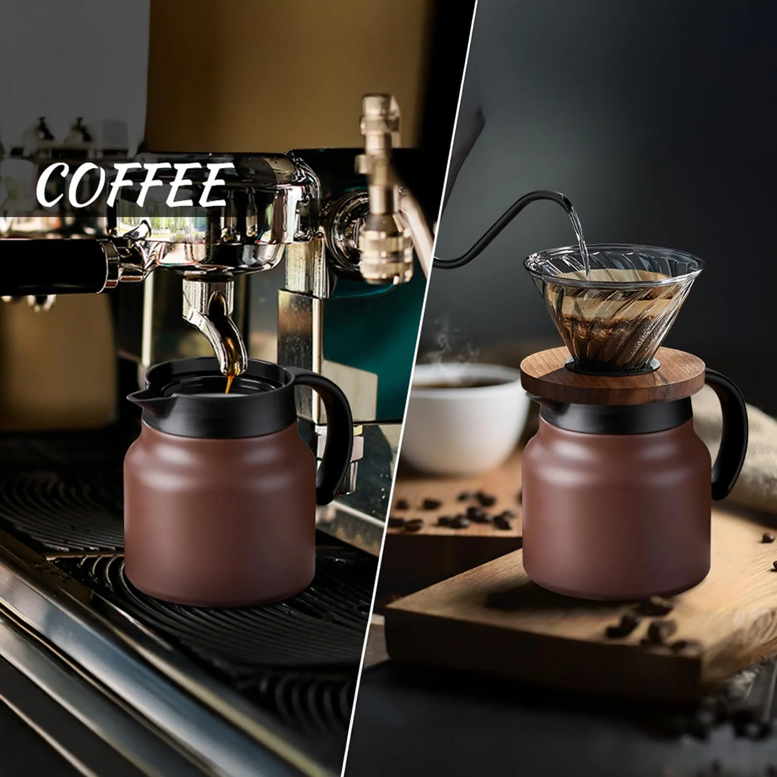 Термос-глечик для кави PARACITY з керамічною вставкою, 800 мл, маленький термос для подорожей зі знімним фільтром, фото №6 Термос-глечик для кави PARACITY з керамічною вставкою, 800 мл, маленький термос для подорожей зі знімним фільтром, фото №6