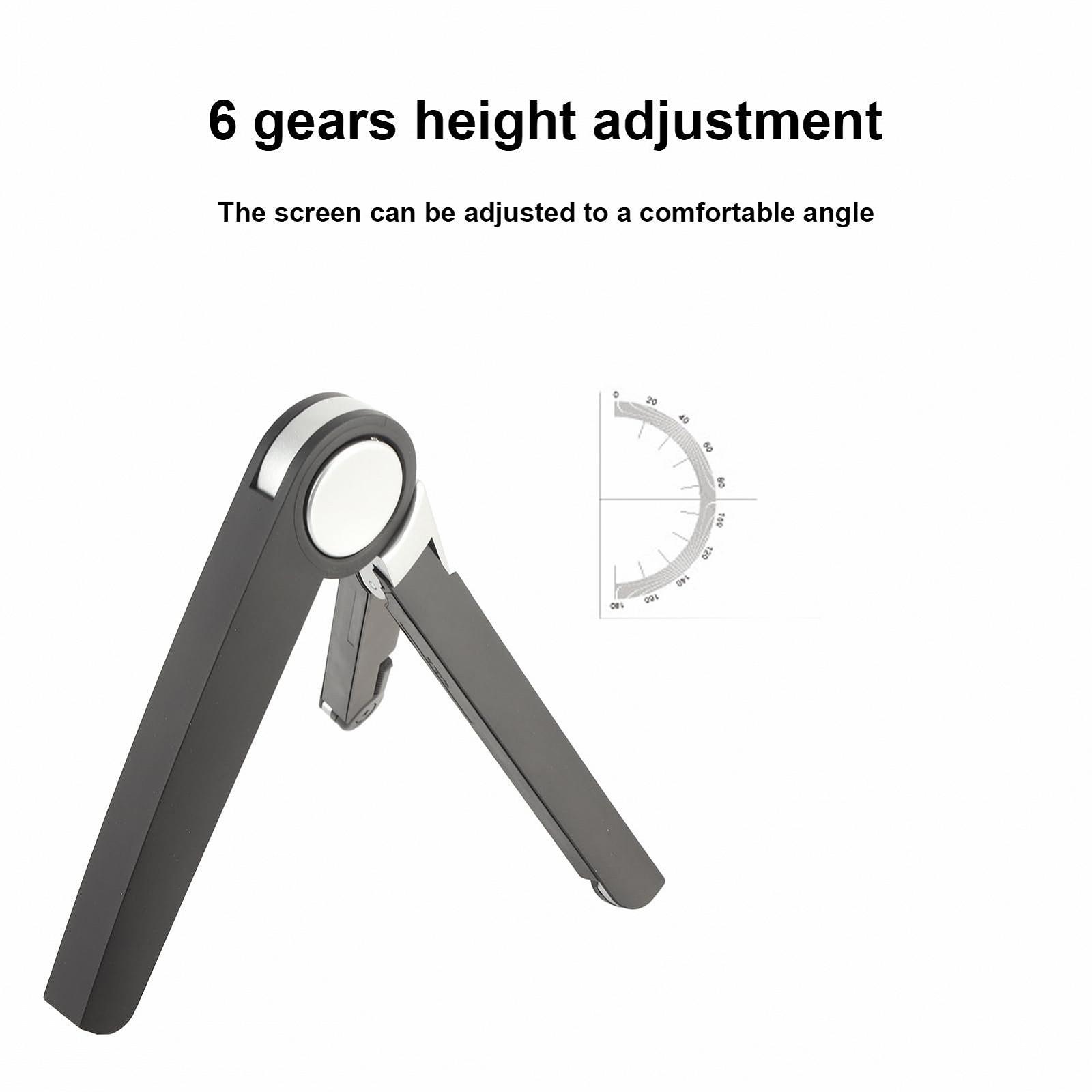 Складная подставка для ноутбука, регулируемый держатель для планшета, эргономичная подставка для ноутбука для работы дома или в офисе, алюминиевый сплав, черный, фото №2