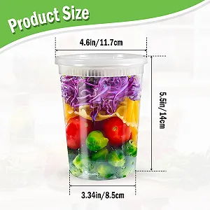 Контейнери для делікатесів Набір 48 шт. 32 oz (950 мл) Багаторазові пластикові з кришками Герметичні Мікрохвильова піч Прозорі synthetic.ua - Фото 1