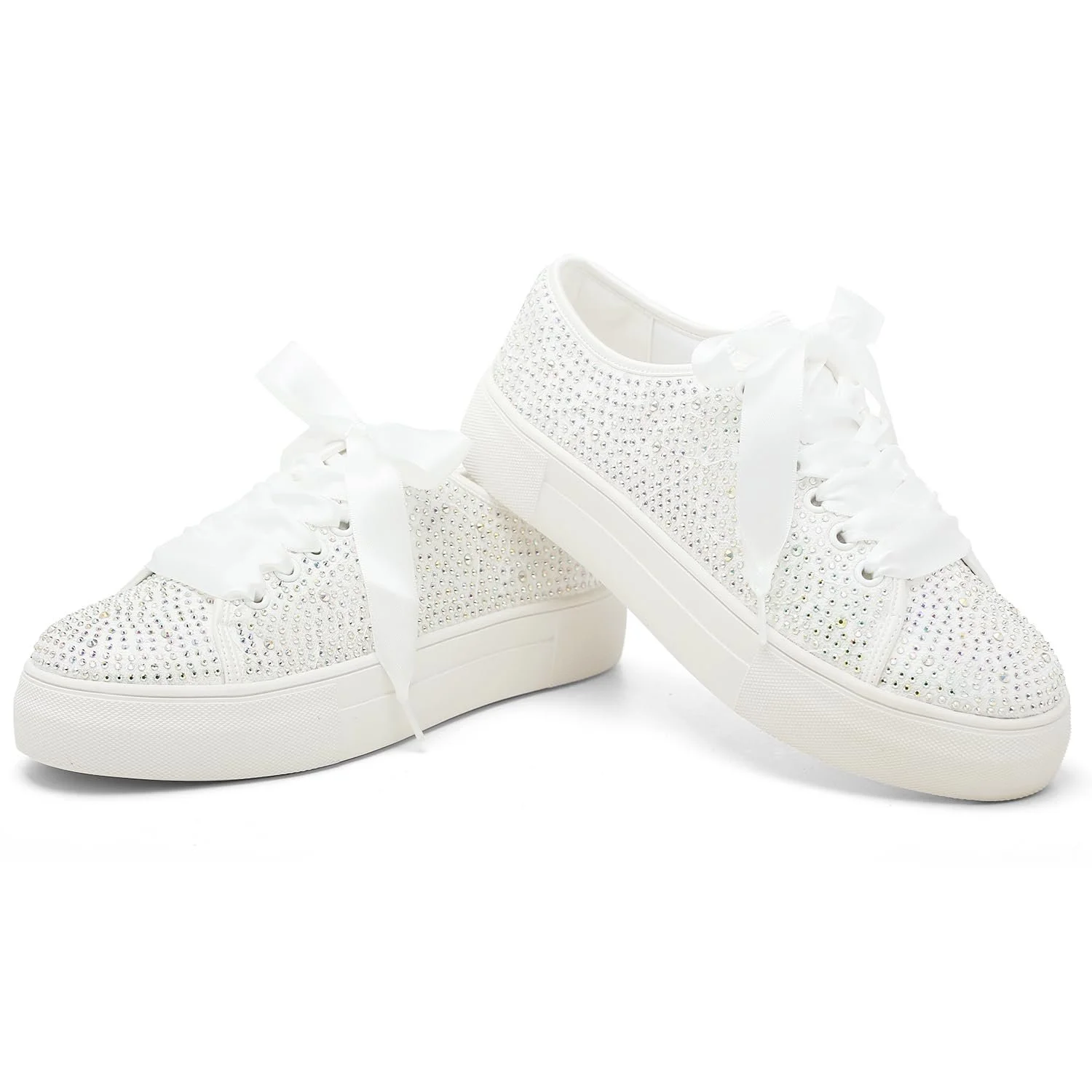 Кросівки Elivandon 9995 мереживні Платформа 3.7 см зі стразами, фото №3