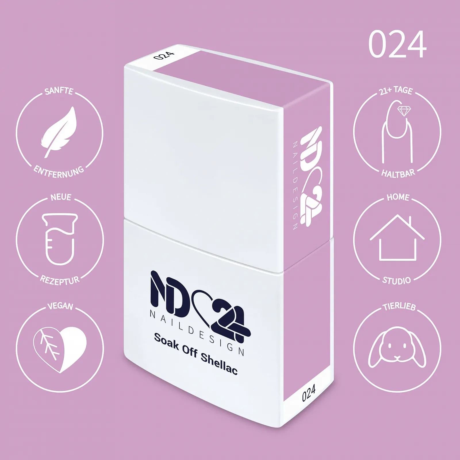 Гель-лак ND24 NailDesign Soak Off Shellac 12 мл (Лавандовая колыбельная), фото №2 Гель-лак ND24 NailDesign Soak Off Shellac 12 мл (Лавандовая колыбельная), фото №2