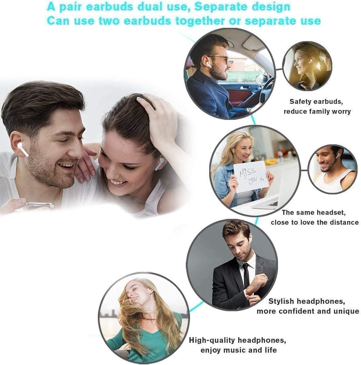 Наушники Bluetooth Air Buds Pods Внутриканальные Bluetooth 5.3 Беспроводные наушники Air Pro Шумоподавление для погружающего звука IPX7 Водонепроницаемые Смарт сенсорные Беспроводные для iPhone, фото №4