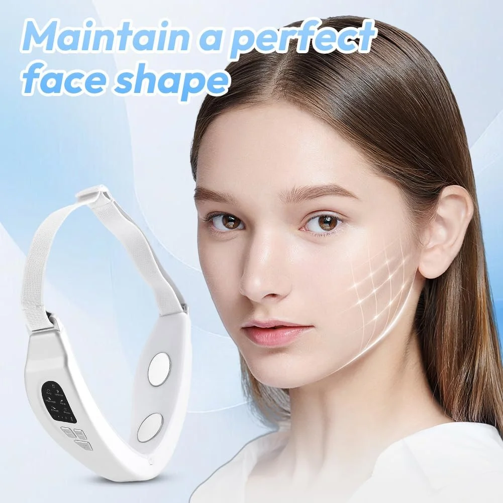 Масажер для обличчя V-Face Електричний EMS 6 режимів 18 рівнів інтенсивності 5 кольорів Пульт дистанційного керування, фото №7