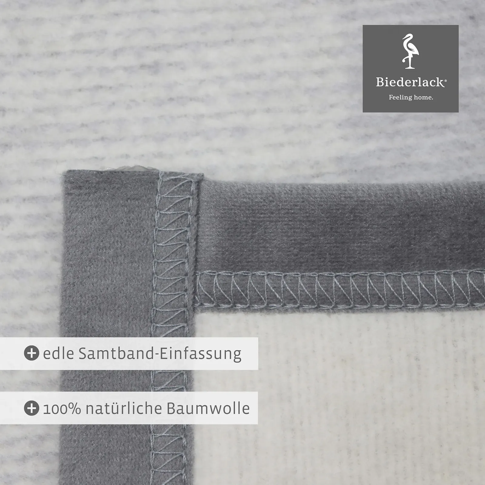 Покривало Biederlack Fluffy Бавовняна В клітинку Сіра 150 x 200 см, фото №5