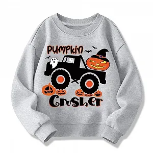 Пуловер для мальчиков 158 - Девичья толстовка на Хэллоуин, милый пуловер с принтом, повседневная толстовка с длинными рукавами для малышей, удобная осенняя одежда - Фото 1