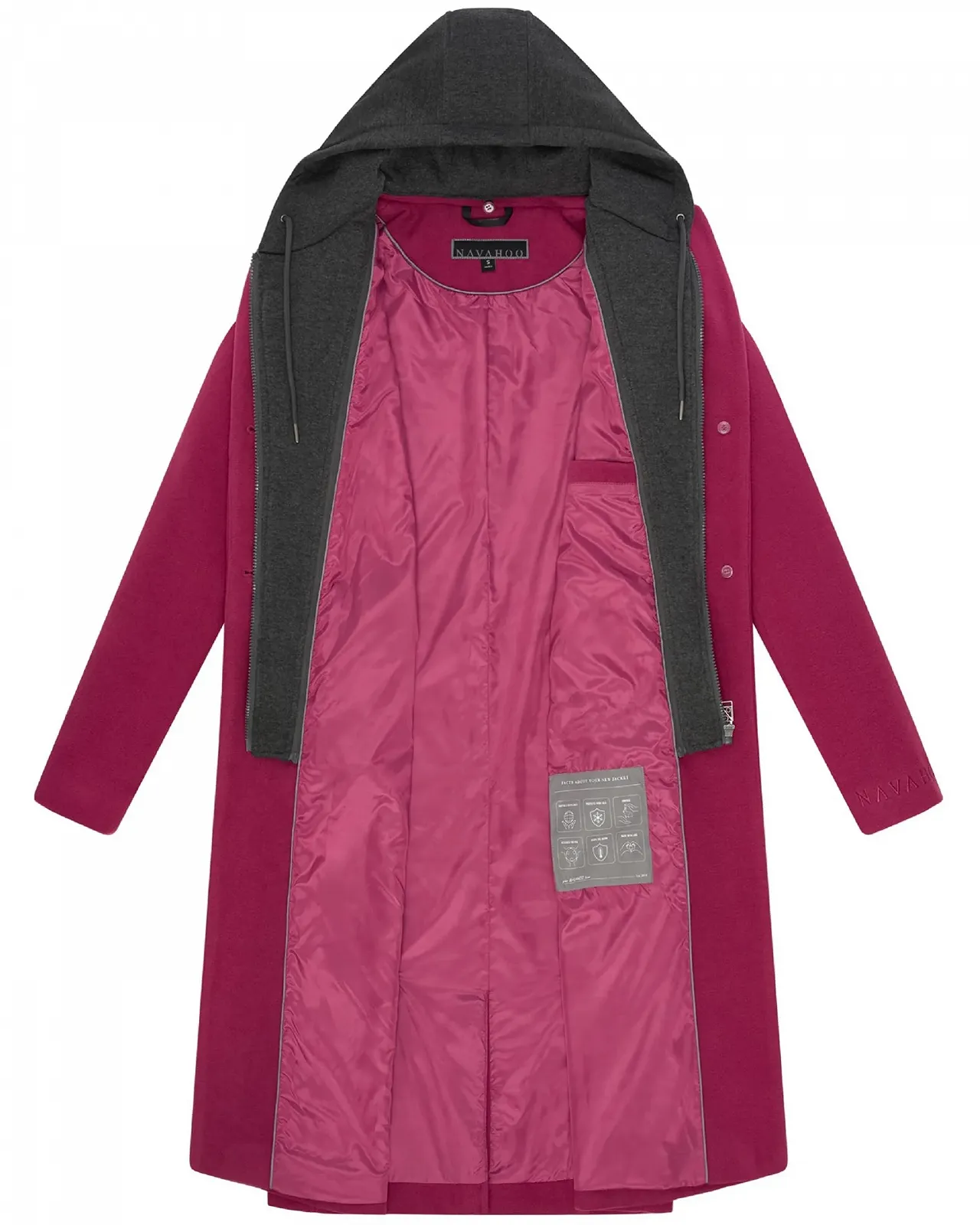 Пальто Navahoo Вовняне Довгий Тренч з Капюшоном, фото №5