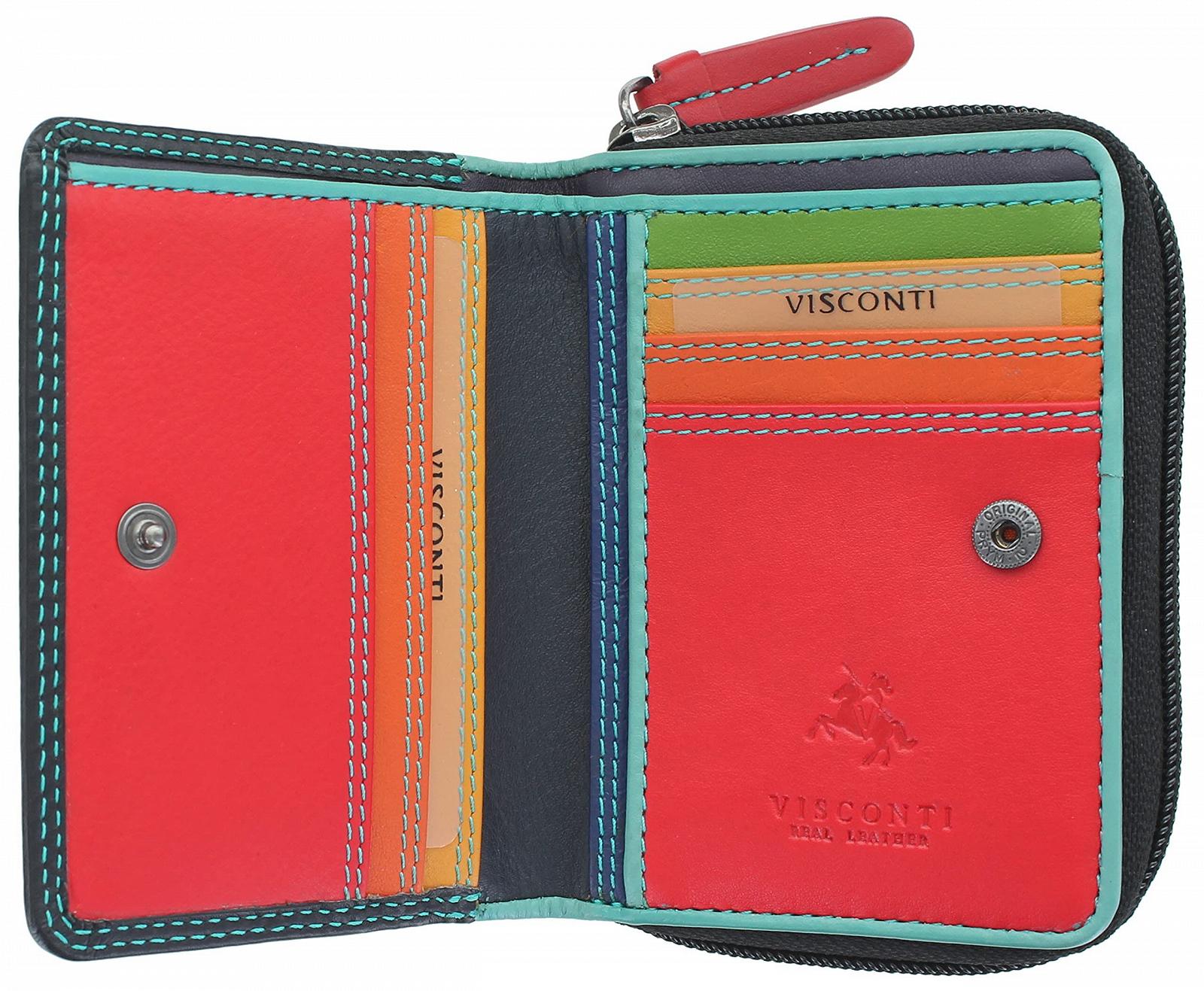 Кошелек Visconti Rainbow Collection Женский Кожаный RB53 Черный/Rhumba RFID, фото №1