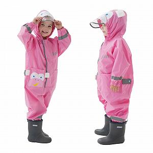 Дождевой комбинезон Vckrio для мальчиков и девочек, сплошной грязезащитный костюм, водонепроницаемый дождевик с анималистическим принтом, складной без подкладки, светоотражающий дождевой комбинезон с карманом на молнии для детей 1-8 лет - Фото 1