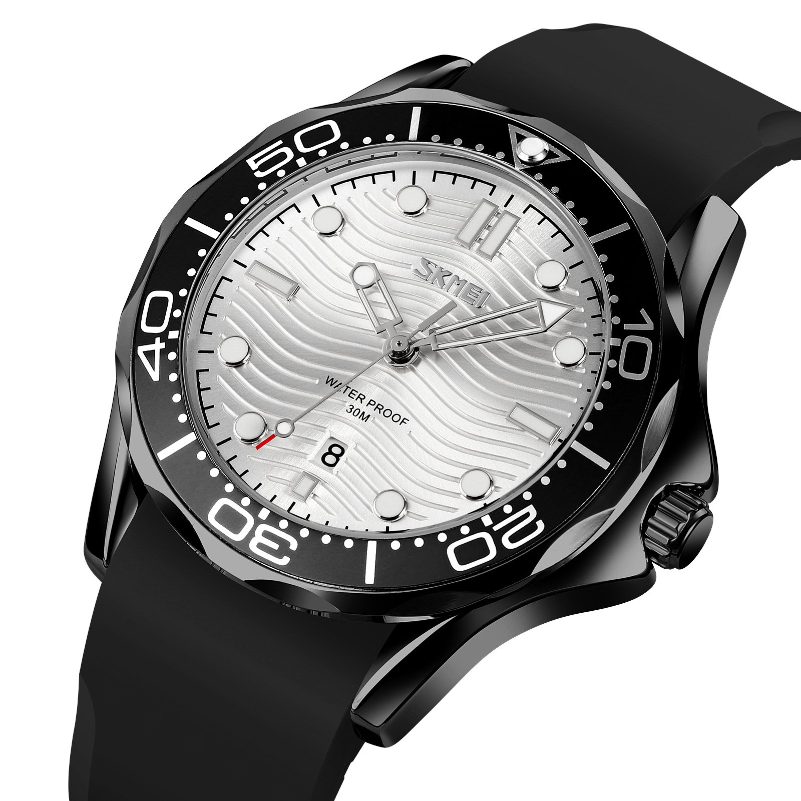 Годинник Skmei 9276 Black-Silver Силіконовий ремінець, фото №2