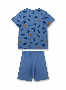Піжама Sanetta Для хлопчиків Шорти Синій Динозавр synthetic.ua - Фото 1