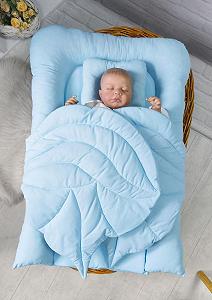 Кокон з крилами: люлька та ортопедична подушка, бавовна, блакитний - Фото 1