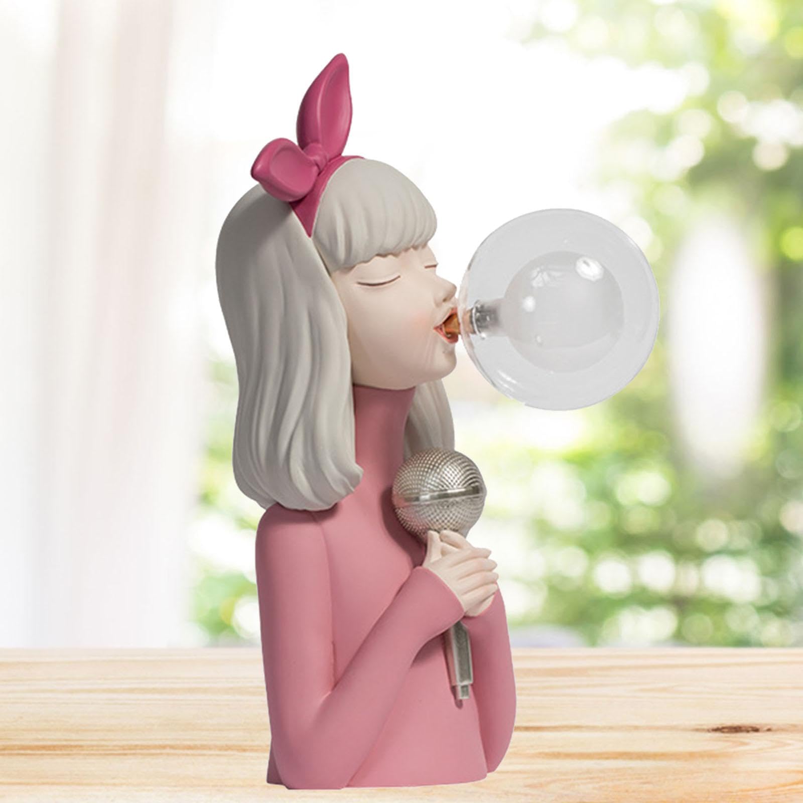 Нічник perfk настільний декоративний Бульбашкові дівчата сучасна лампа зі світлом і мікрофоном 12.5 x 18 x 30 см, фото №4