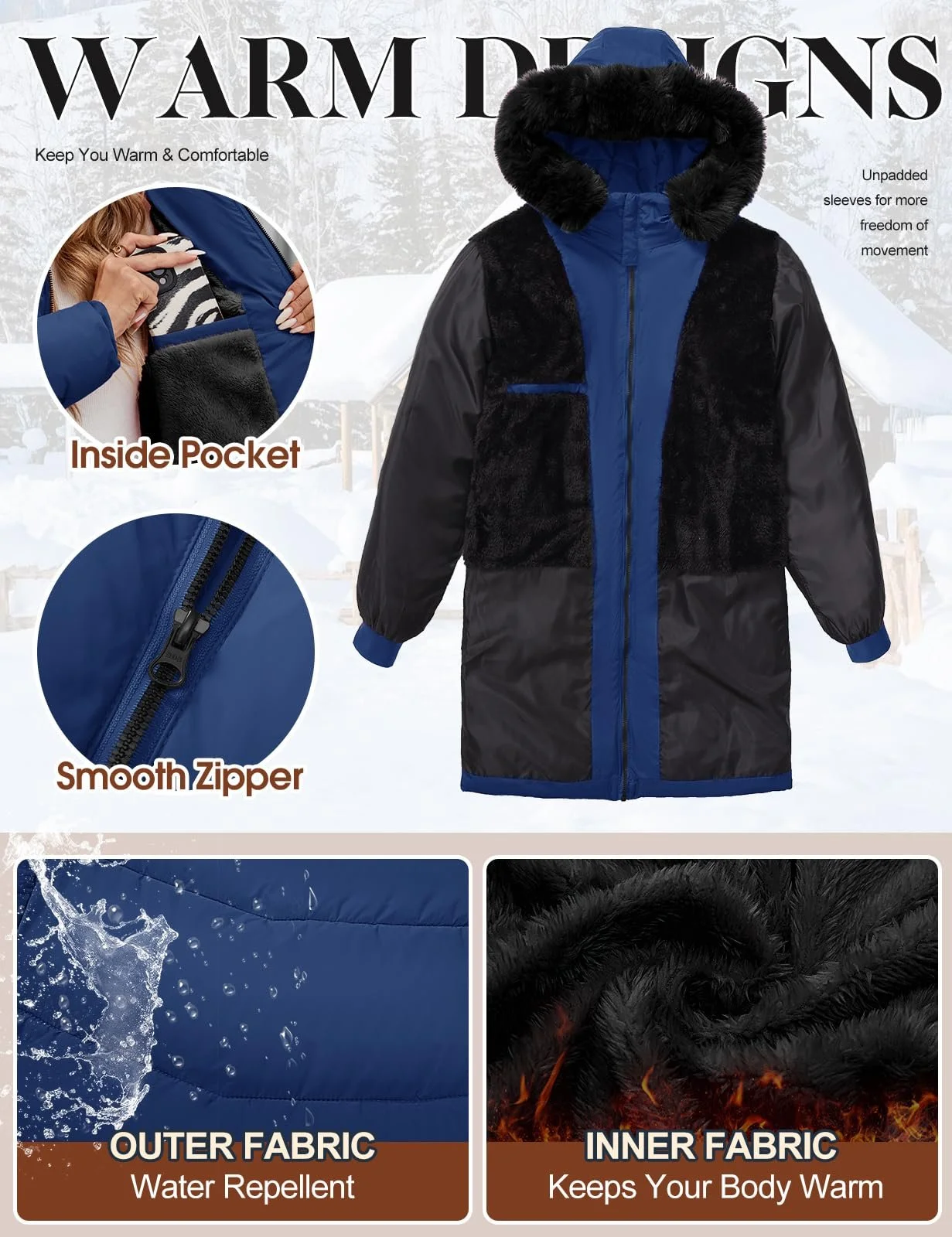 Зимова куртка Tuopuda Жіноча Довга Зимова Тепла, фото №4