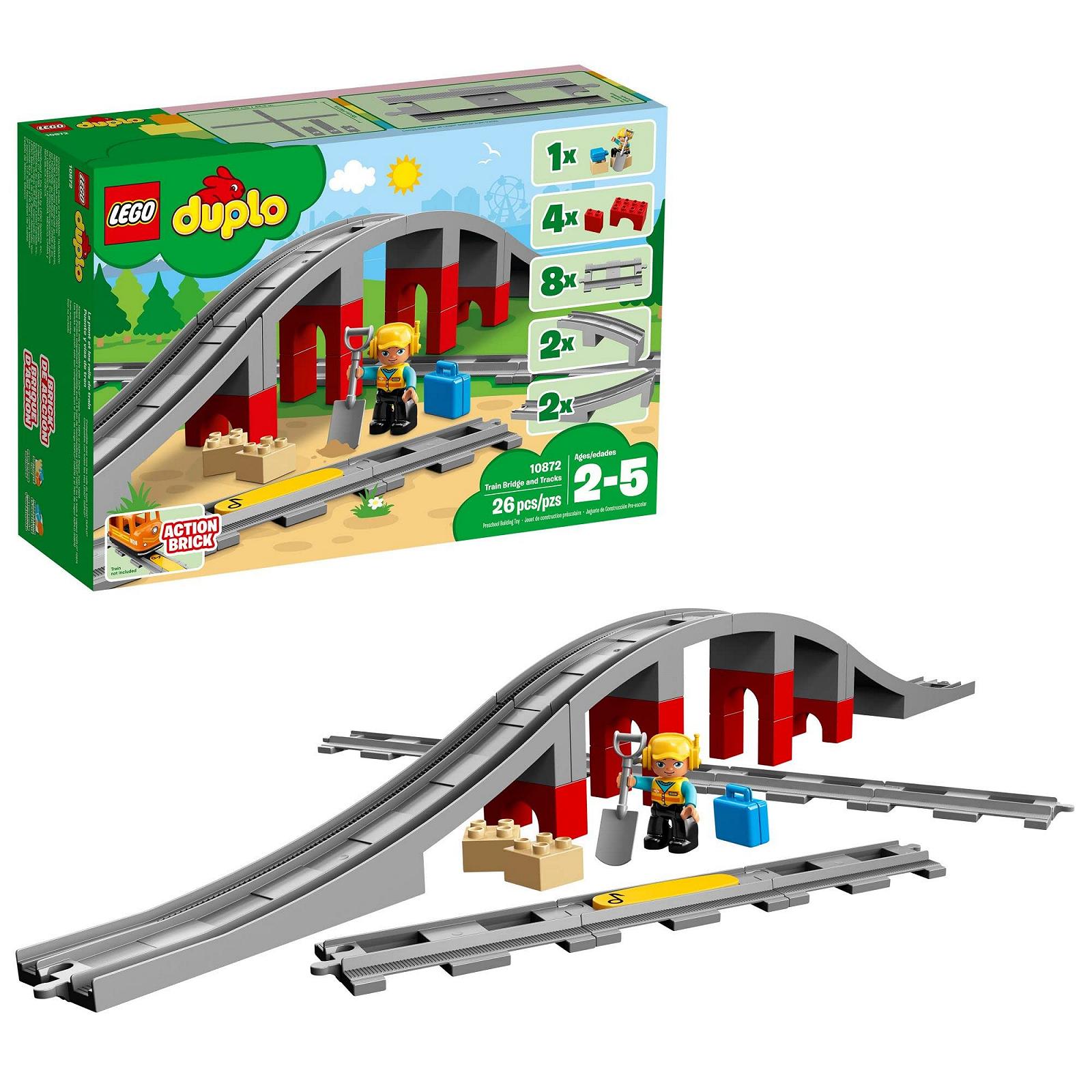 LEGO Dulpo 10872 Железнодорожный мост с рельсами (26 деталей), фото №1