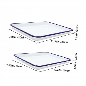 Набор форм для запекания и противней 26x18 см 30x20 см эмалированные белые в ретро-стиле synthetic.ua - Фото 1