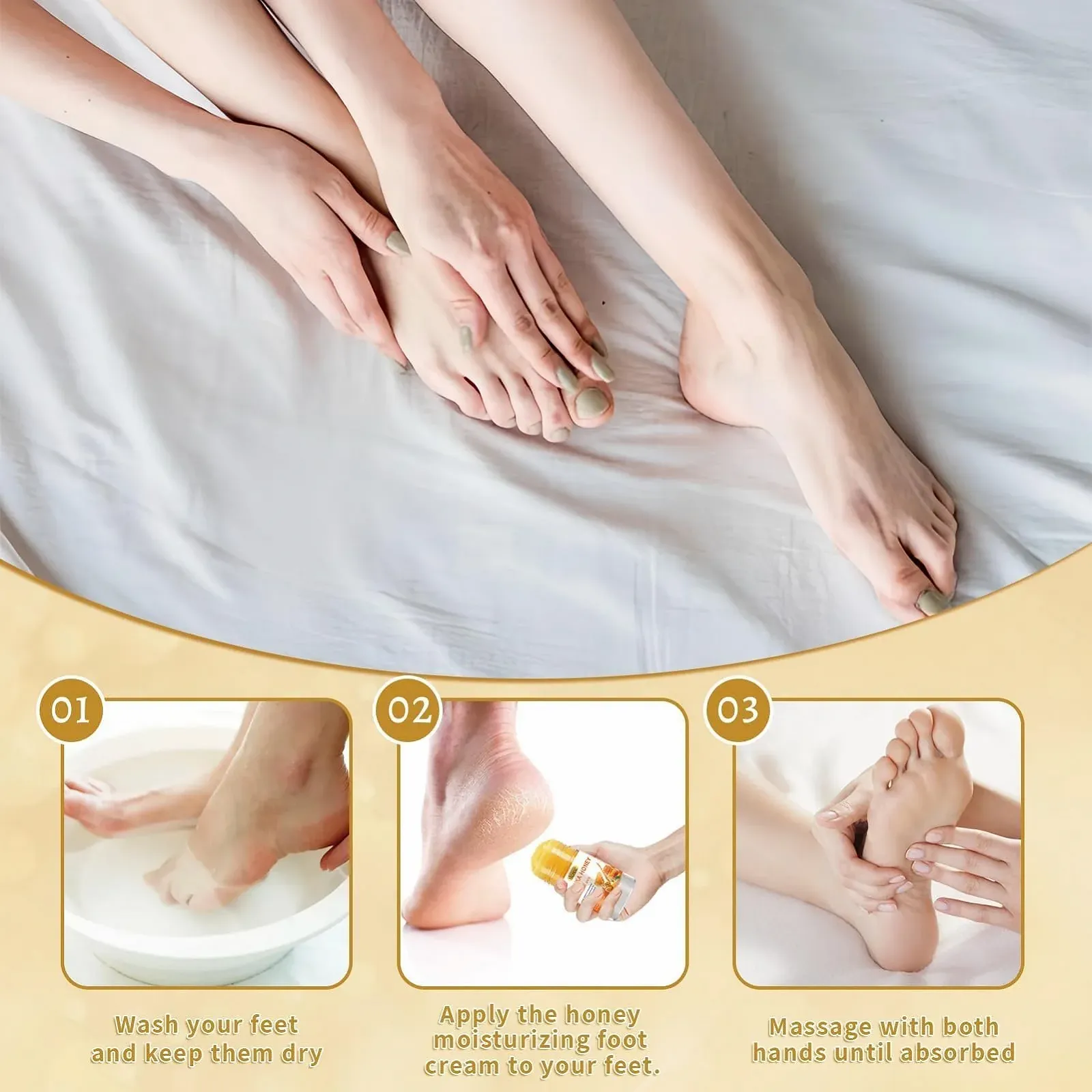 Крем для ног увлажняющий против трещин, медовый крем для пяток и локтей, смягчающий, 40 г, фото №7