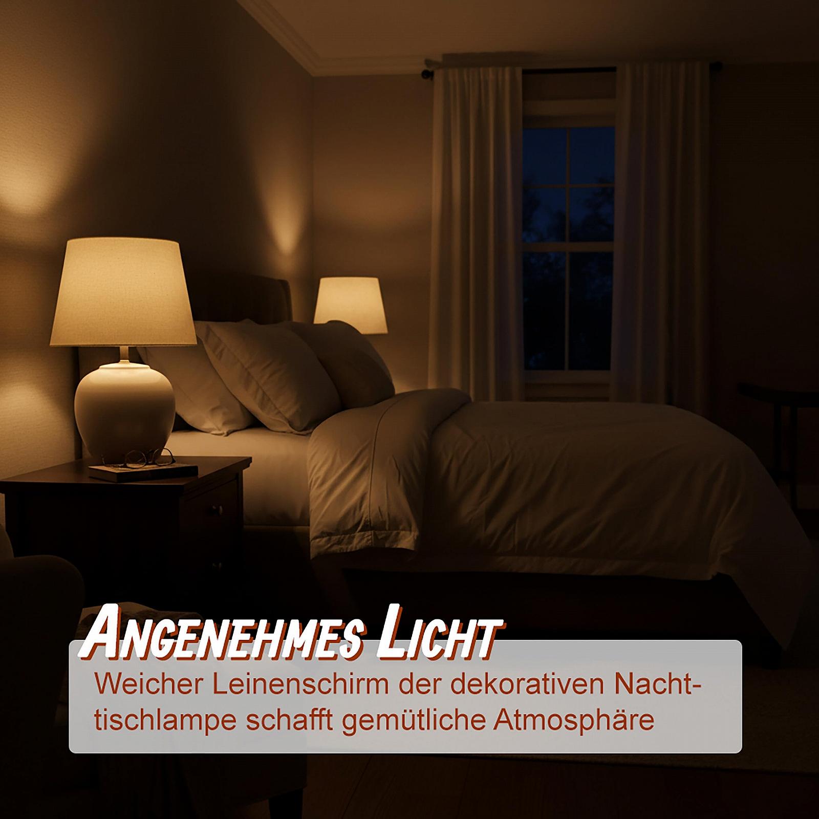 Настільна лампа Relaxdays Керамічна Тканинна E27 45 x 30 см Біла/Кремова, фото №3