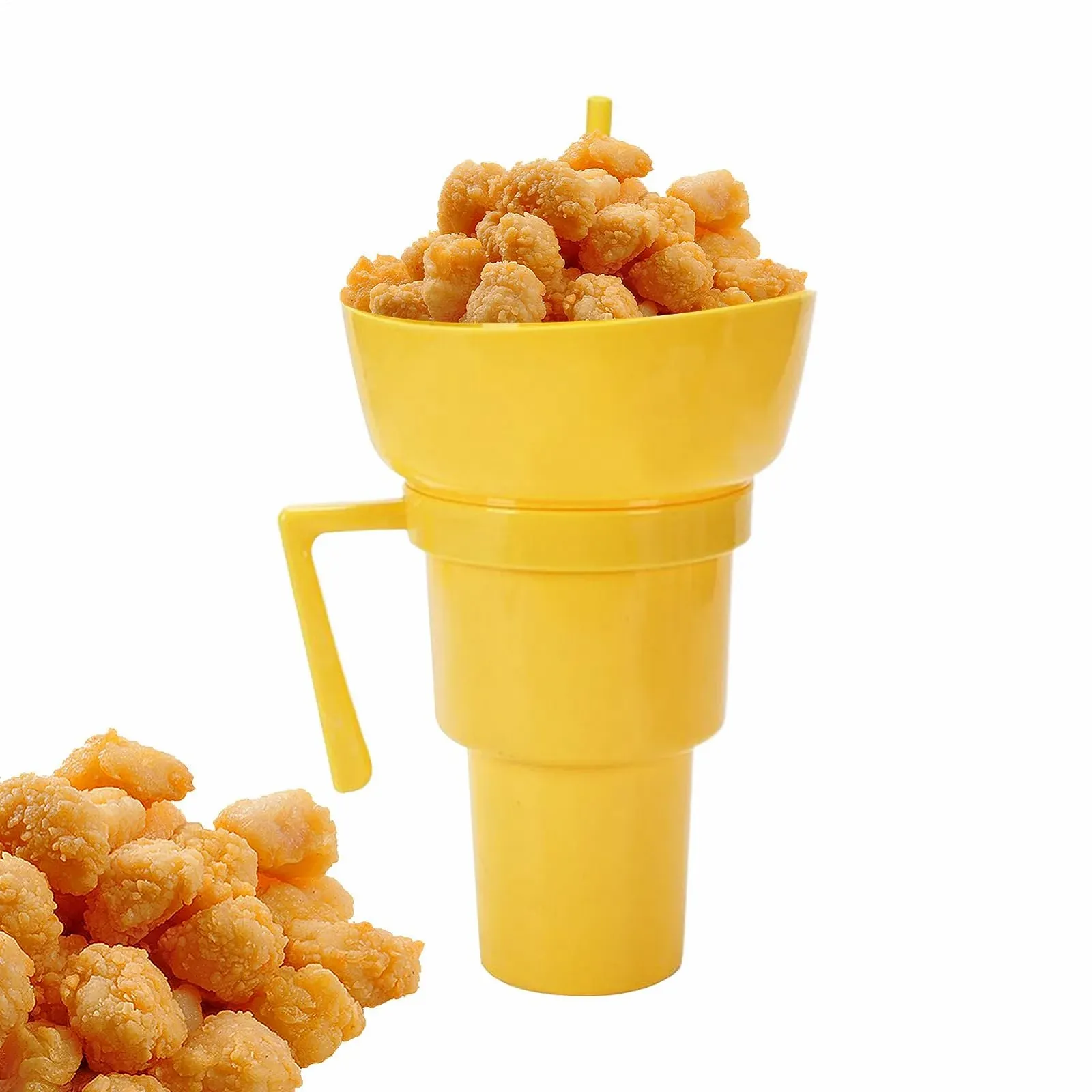 Склянка для напоїв та снеків З ручкою для попкорну, фото №1