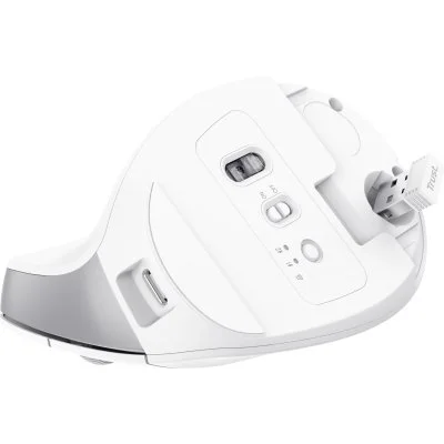 Мышка Trust Bayo+ Ergonomic Wireless/Bluetooth White (25399), фото №7 Мышка Trust Bayo+ Ergonomic Wireless/Bluetooth White (25399), фото №7