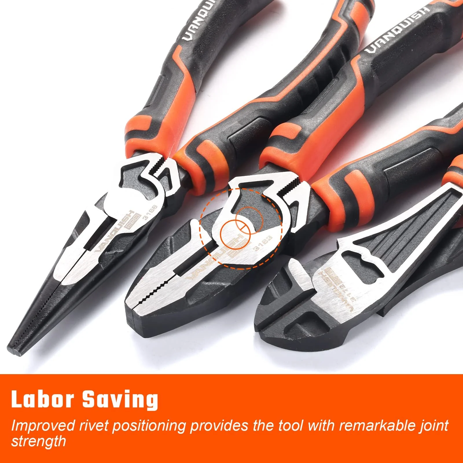 Набір плоскогубців Professional VANQUISH 3192, 3 шт., фото №4