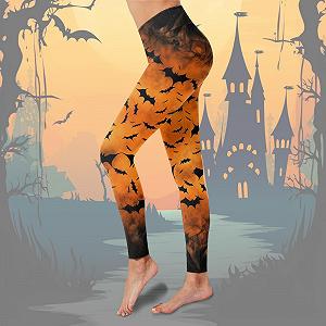Легінси Generisch Halloween Floral Print Spider Bat Для жінок, Геловін, відьма, Для йоги, легінси з ефектом ліфтингу сідниць Vampire Scrunch, еластичні штани-легінси Для жінок synthetic.ua - Фото 1