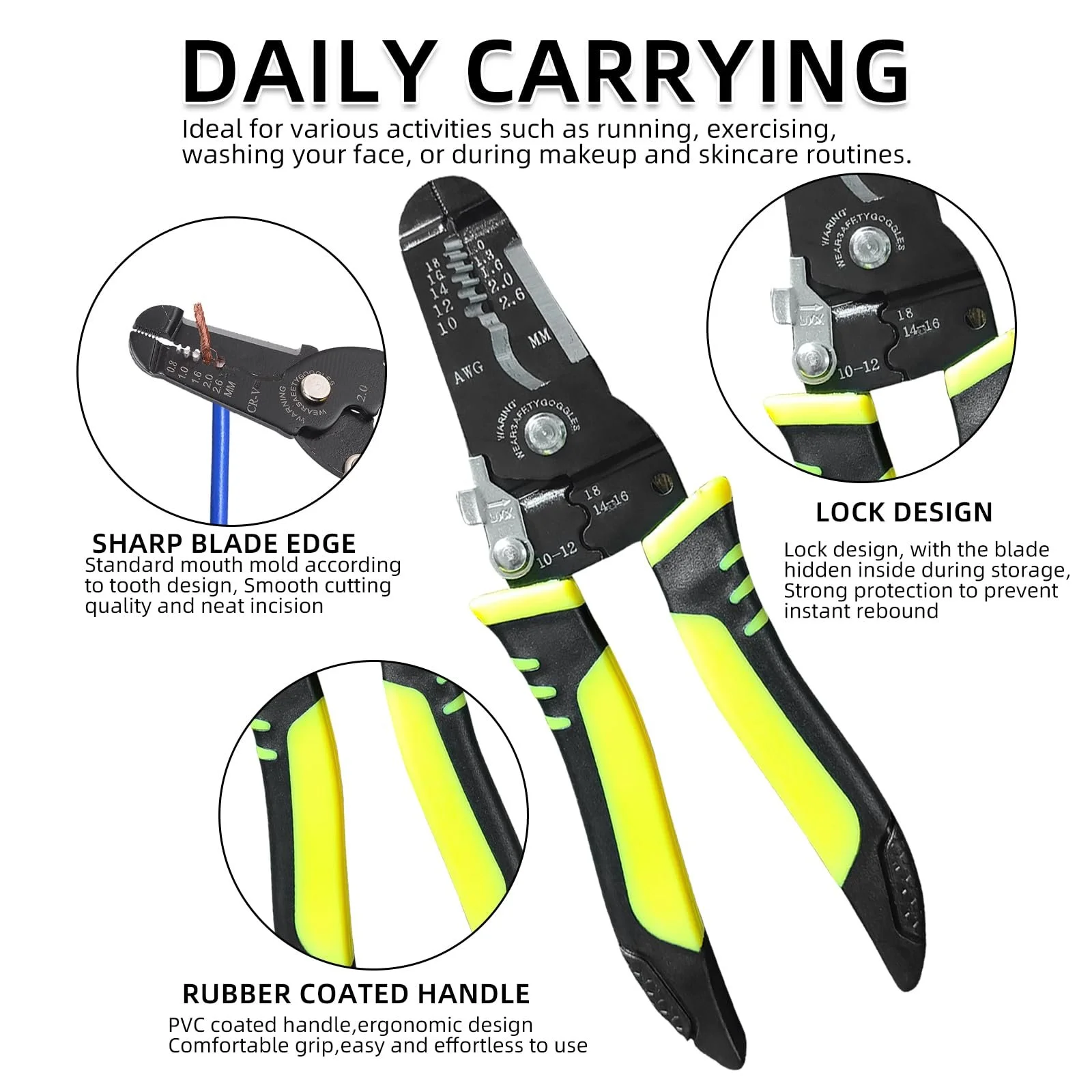 Стриппер прецизионный 10-22 AWG 7" с замком безопасности, фото №3