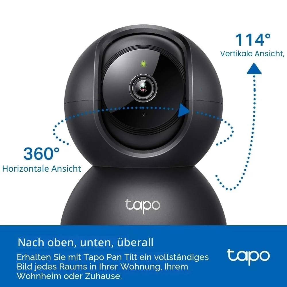 Відеоняня TP-Link Tapo C201 360° 2MP 1080p Full HD Pan/Tilt WiFi Alexa 2-Way Audio Night Vision Чорний, фото №3