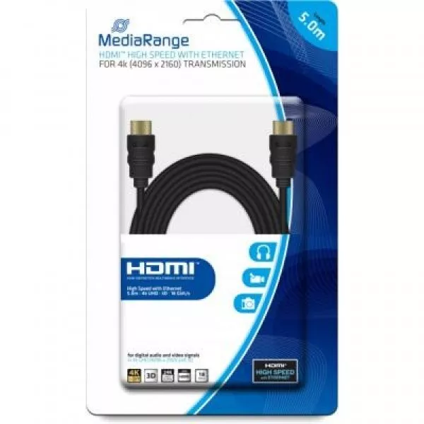 Кабель мультимедийный HDMI to HDMI 5.0m V2.0 MediaRange (MRCS158), фото №1