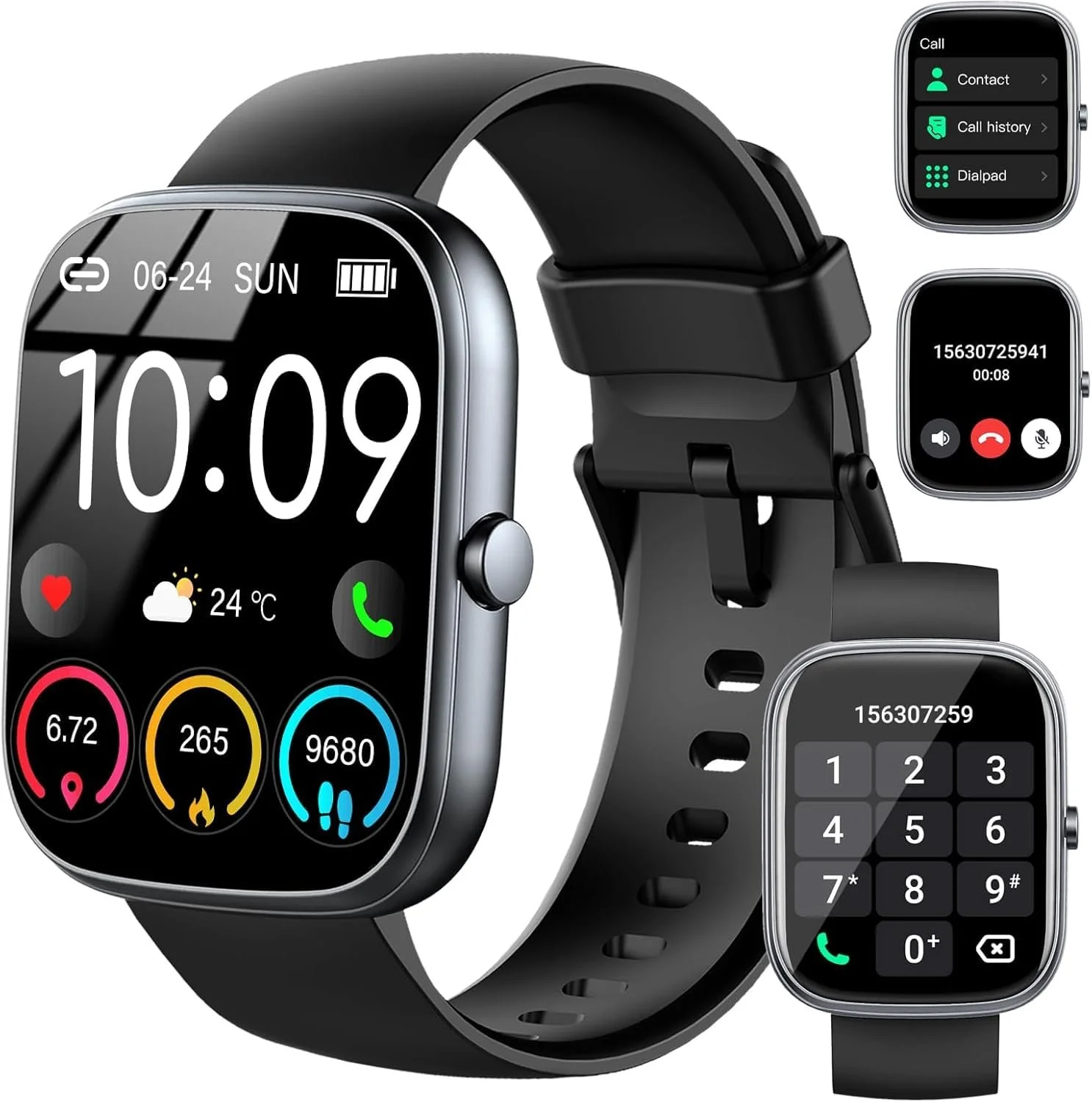 Смартгодинник 1.91 Inch HD для Чоловіків та Жінок з Функцією Телефону, 113+ Спортивних Режимів, IP68 Водонепроникний, з Монітором Серцевого Ритму та Сну, Крокомір для Android, фото №1