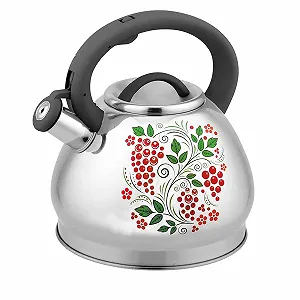 Чайник 3 літри з нержавіючої сталі з свистком, змінює колір після нагрівання - Фото 1