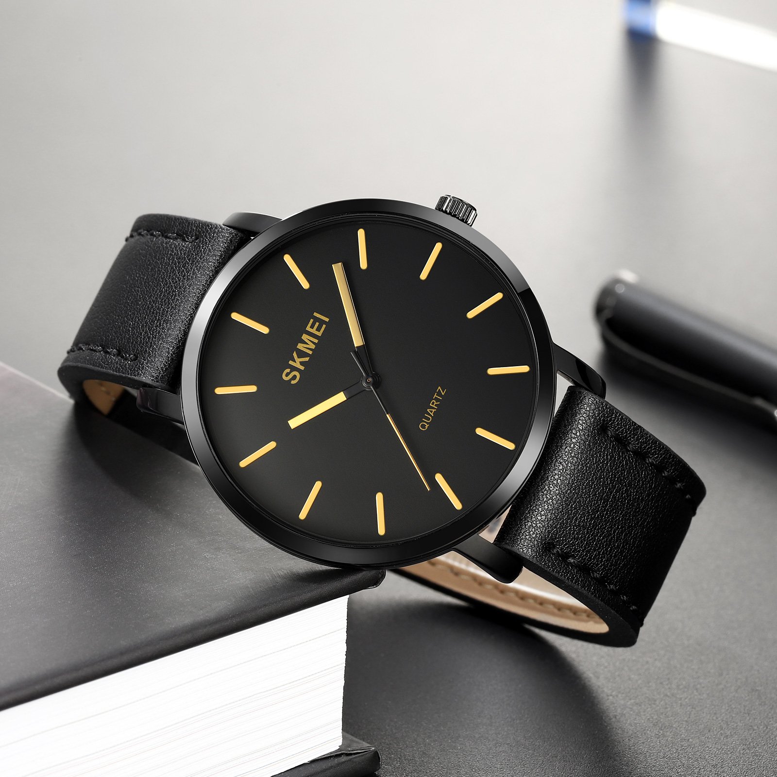 Годинник Skmei 1984LGD Gold-leather belt, фото №4