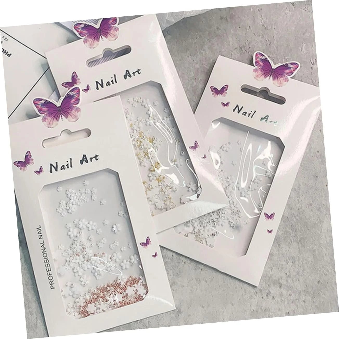 Прикраса для нігтів Квіти Білий (3 пакети), фото №8 Прикраса для нігтів Квіти Білий (3 пакети), фото №8