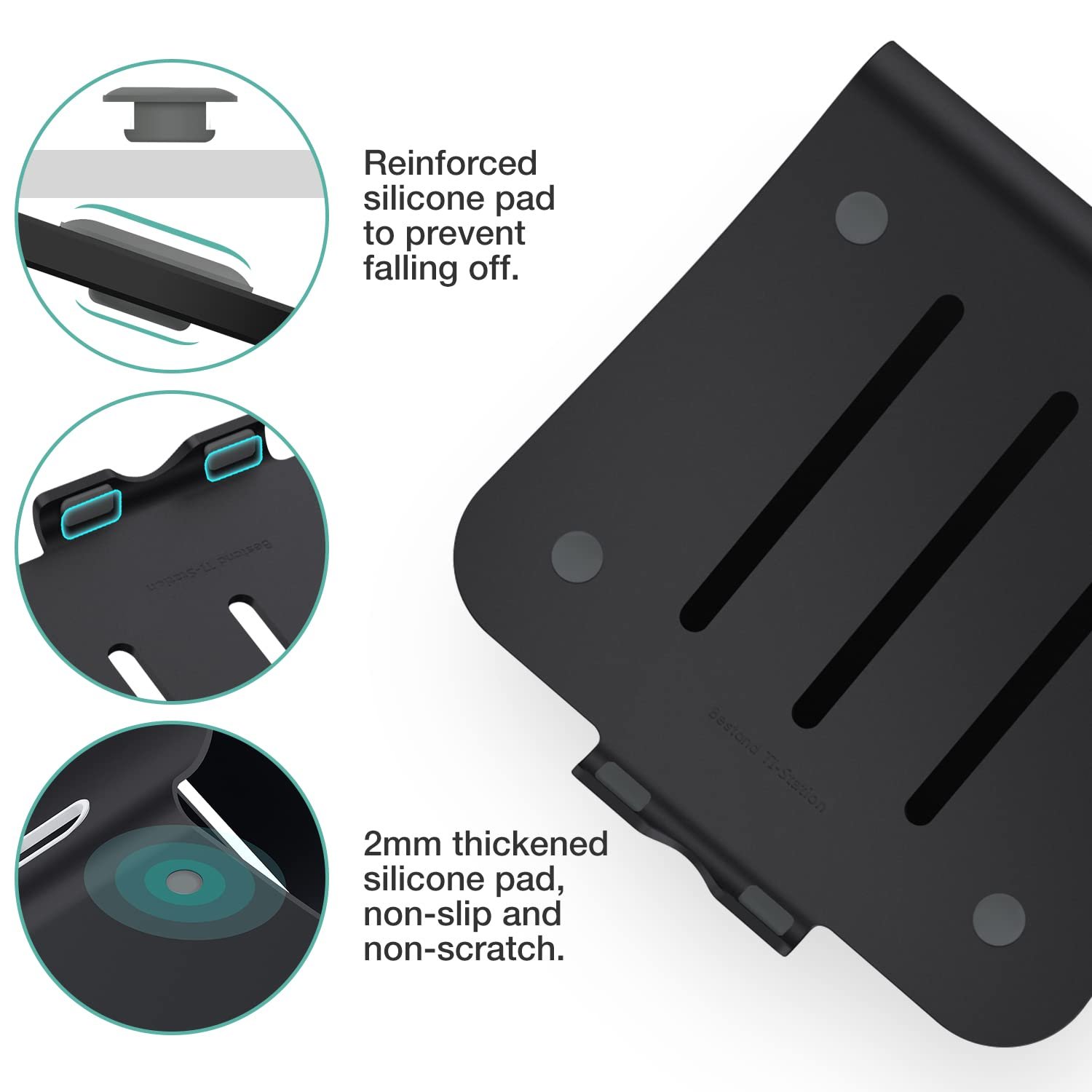 Підставка для ноутбука алюмінієва для Apple MacBook та всіх ноутбуків (запатентована) (чорна), фото №4