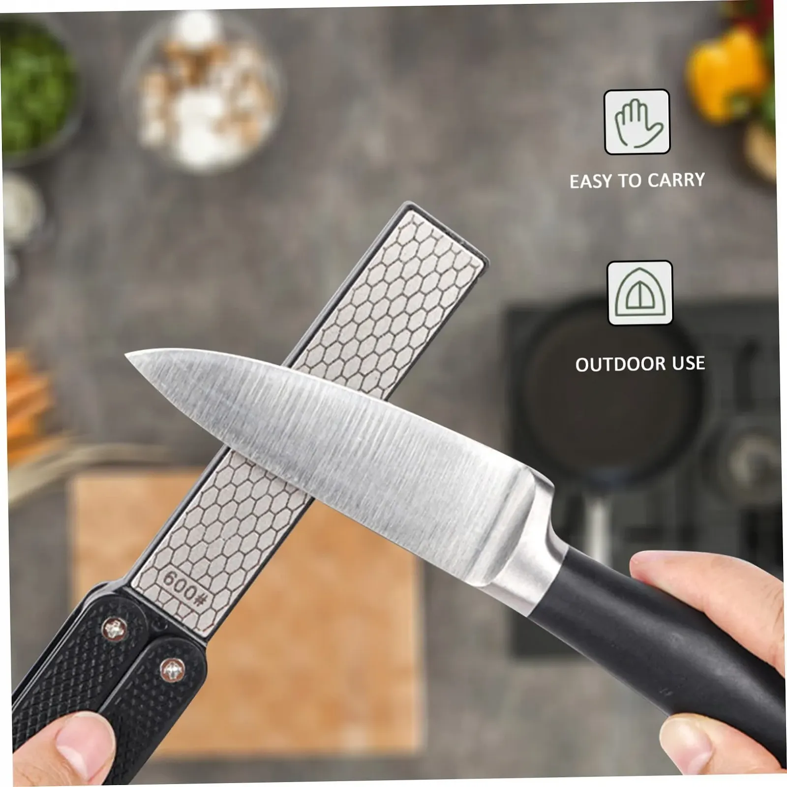 Точилка для ножів та ножиць Lurrose двостороння портативна, фото №5