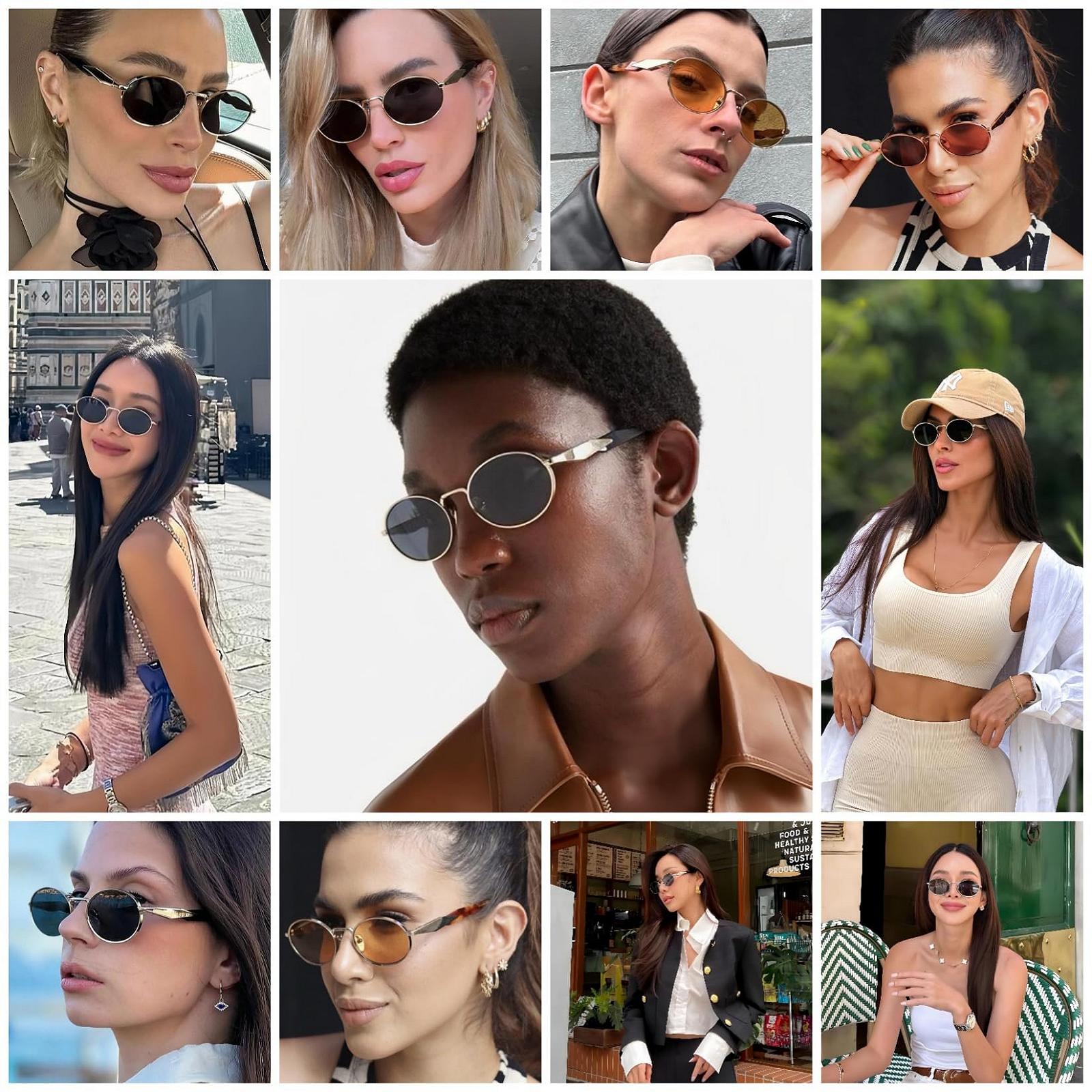 Вінтажні овальні сонцезахисні окуляри RUNHUIS для жінок і чоловіків, фото №4 Вінтажні овальні сонцезахисні окуляри RUNHUIS для жінок і чоловіків, фото №4