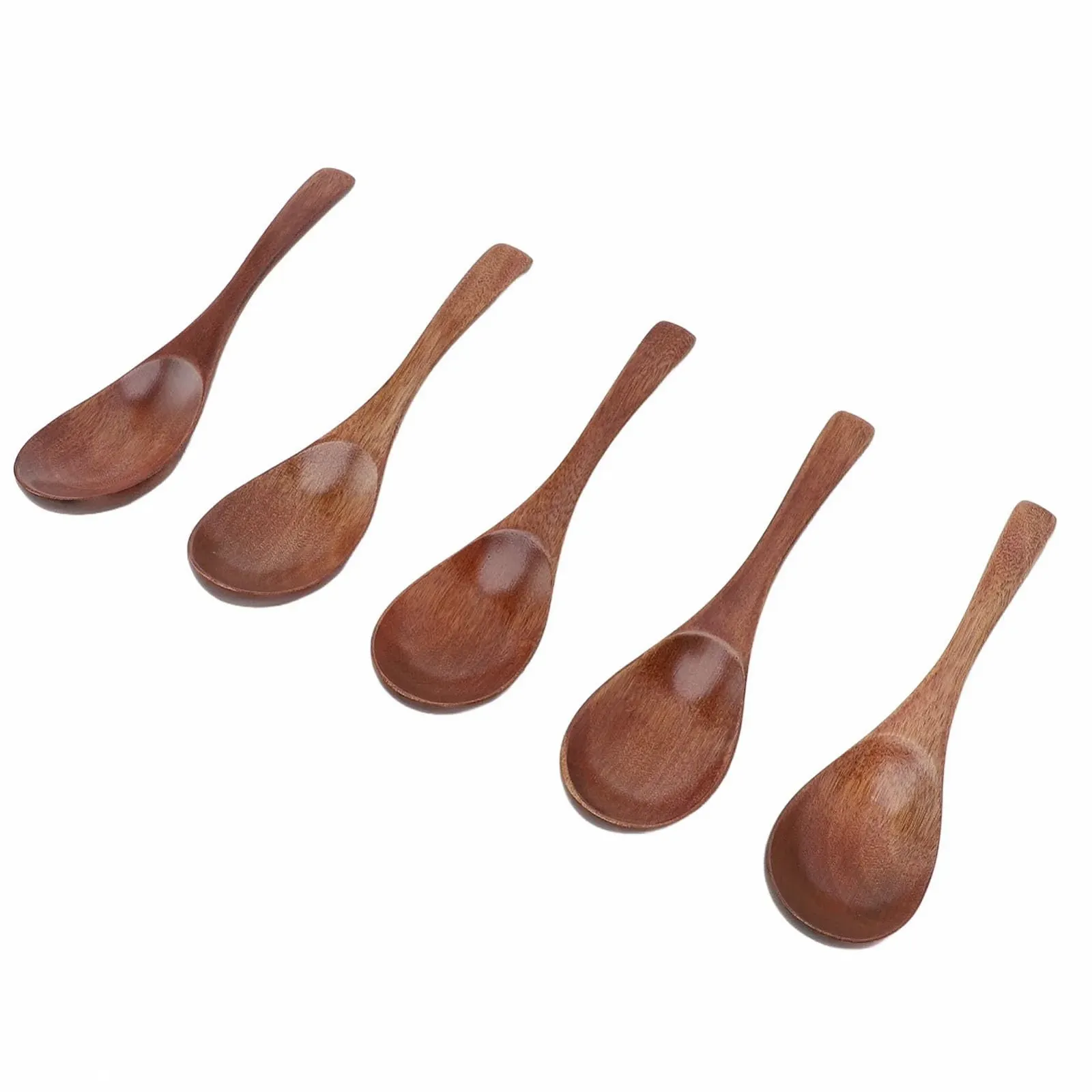 Ложка Дерев'яна ручної роботи в японському стилі 15,2 см для супу, кави, чаю, напоїв, фото №4