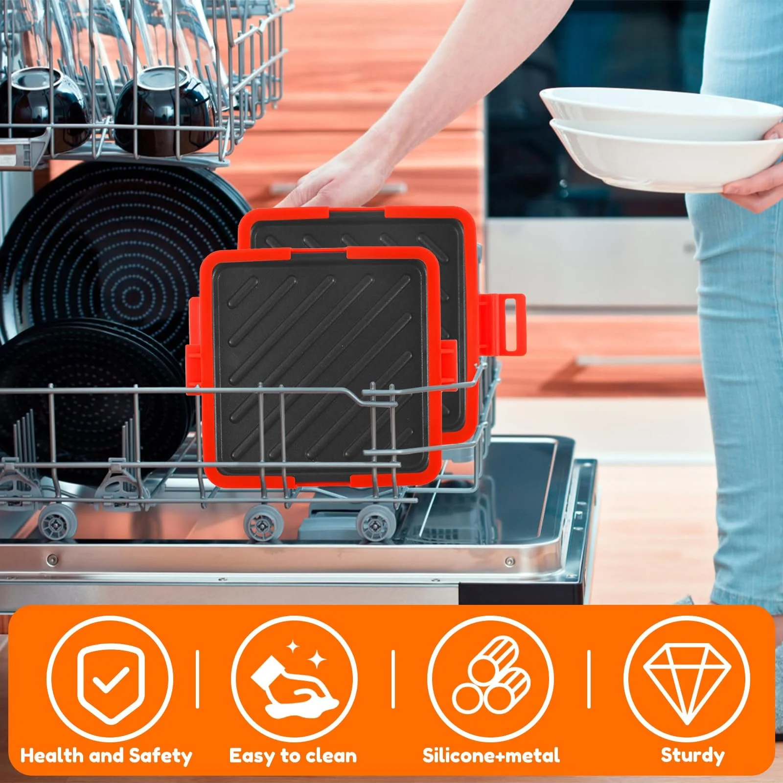 Сэндвичница Микроволновая печь Беспроводной Силиконовый Красный, фото №3