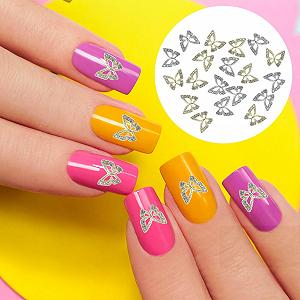 Украшения для ногтей Бабочки FOMIYES со стразами, 20 шт. synthetic.ua - Фото 1