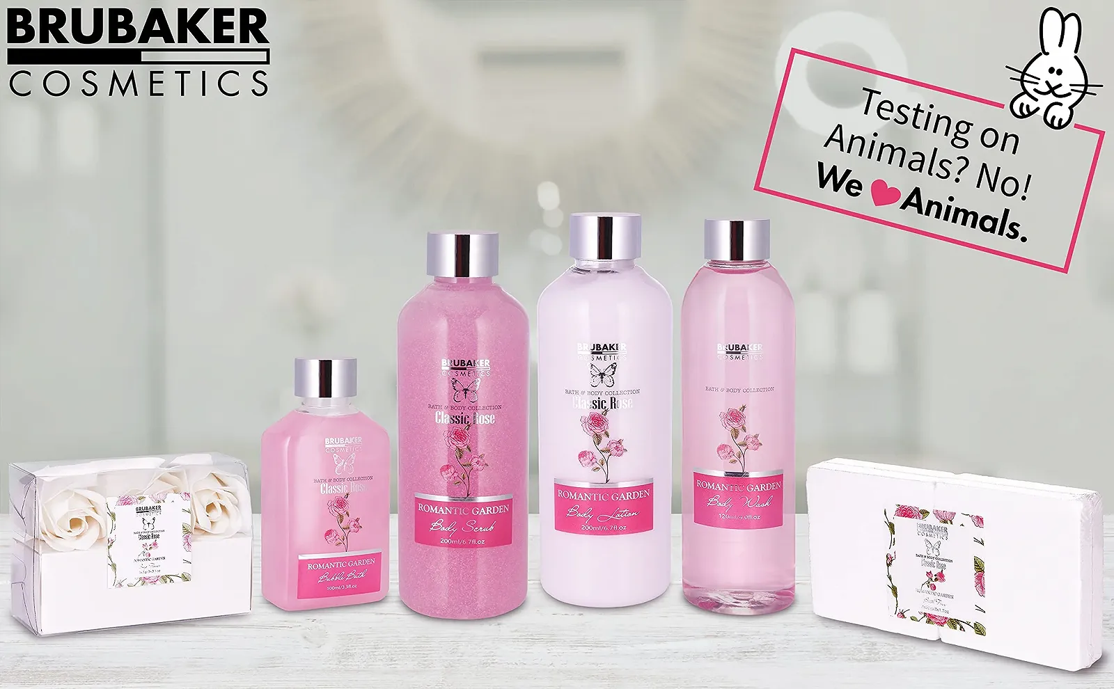Набір для ванни та душу BRUBAKER Cosmetics Аромат троянди - Подарунковий набір краси з 17 предметів, фото №5