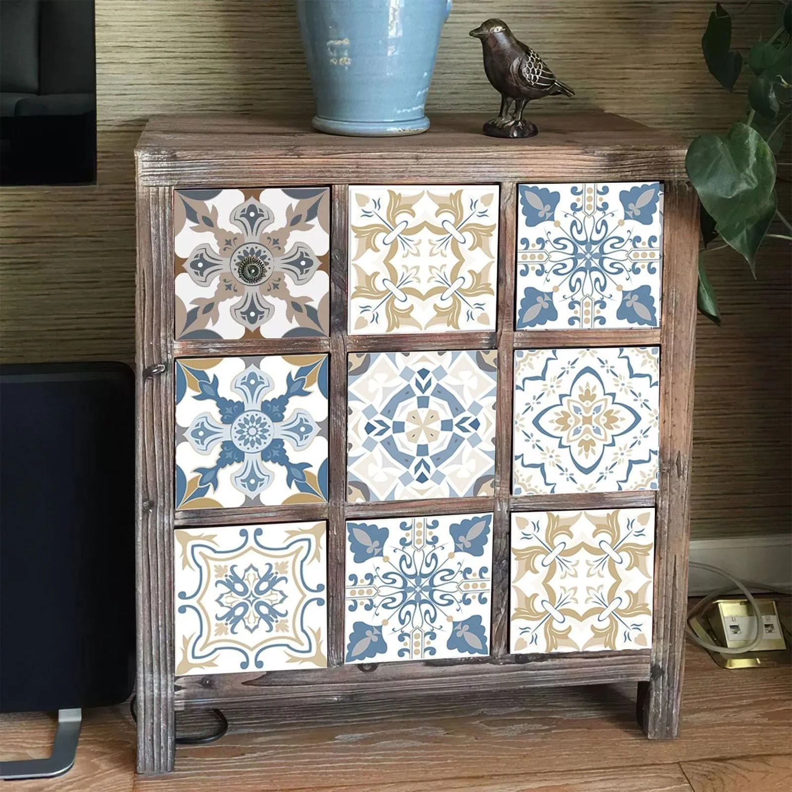 Наклейки на плитку Blue Victorian Vintage 24 шт. 10 x 10 см Самоклеючі Водонепроникні, фото №5 Наклейки на плитку Blue Victorian Vintage 24 шт. 10 x 10 см Самоклеючі Водонепроникні, фото №5