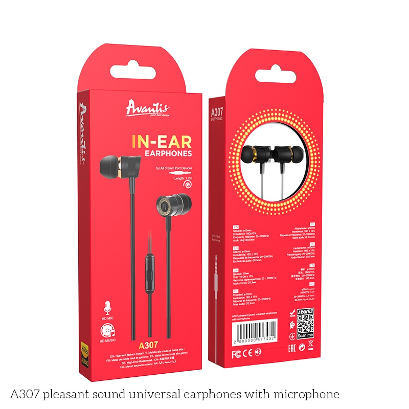 Наушники с микрофоном Avantis A307 черный, фото №2